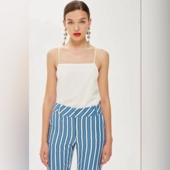 Topshop blue white striped pants new with tags Sz 4 - Picture 5 of 5